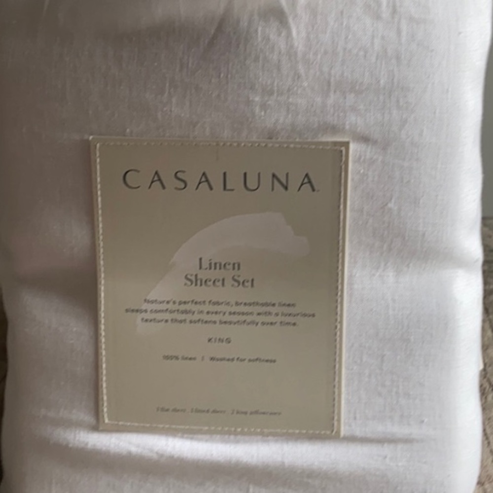 New.Casaluna 100% Linen Sheet Set